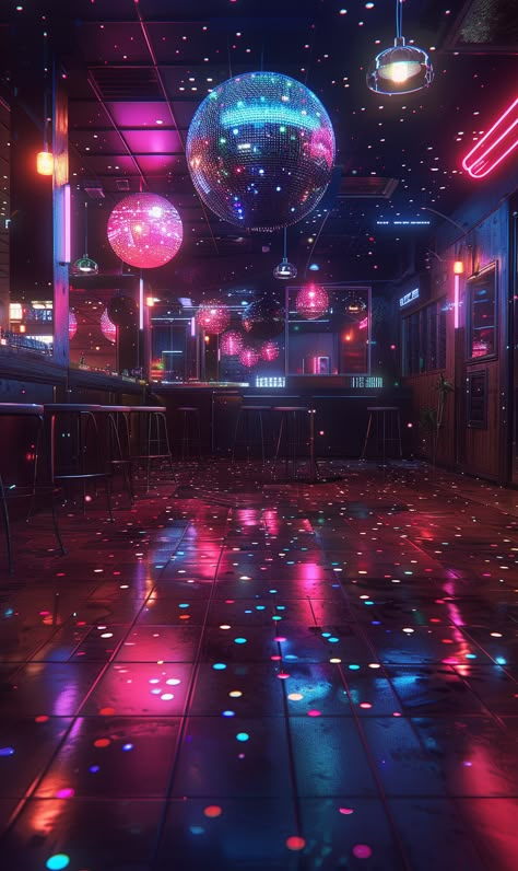 Classic Fast Food Restaurant with Disco Vibes and Neon Lights Disco Techno Aesthetic, Neon Luxury Aesthetic, 80s Aesthetic Disco, Moody Neon Aesthetic, Disco Club Nightclub, 80s Bar Aesthetic, Disco Lights Aesthetic, Disco Vibes Aesthetic, Club Lights Aesthetic