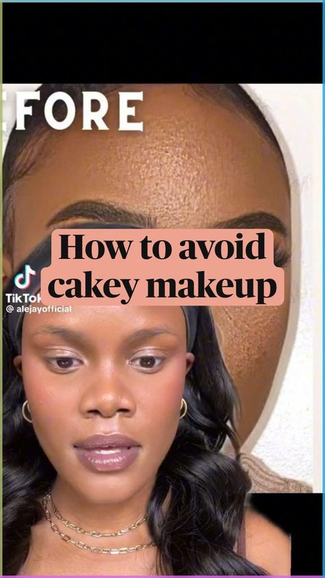 Makeup Base Tutorial, Avoid Cakey Makeup, Makeup No Makeup Look, Face Makeup Guide, Contour Tips, Base Tutorial, Face Makeup Tutorial Video, Dark Skin Makeup Tutorial, Cakey Makeup