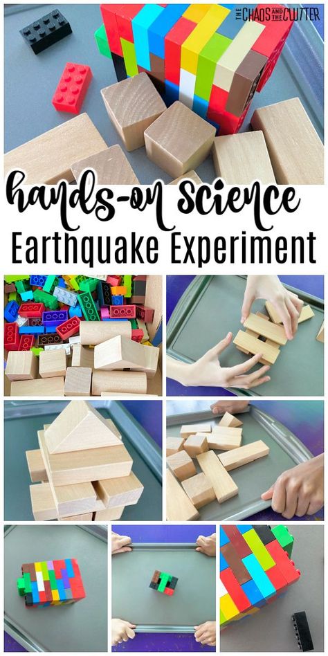 Grade 3 Structures Project, Earth Science Preschool Activities, Geology Science Fair Projects, Structures Grade 3 Science, Tsunami Experiment, 4th Grade Science Experiments, Storybook Stem, Geology Activities, Spring Nursery