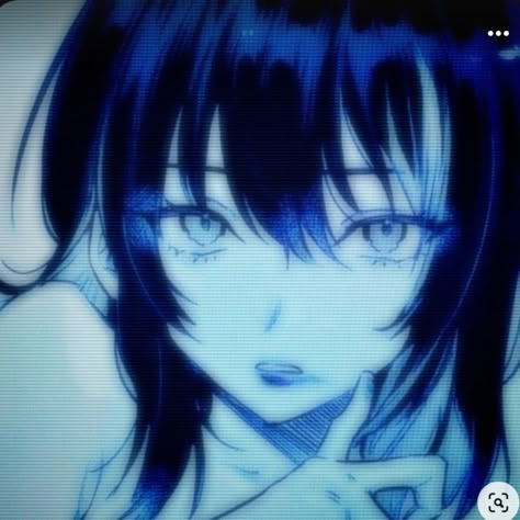 Y2k Blue Aesthetic, Cool Pfps For Discord, Cybercore Aesthetic, Pfp Discord, Blue Aesthetic Dark, Y2k Profile Picture, Dark Blue Hair, Blue Anime, Anime Cover Photo