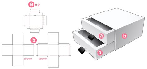 2 drawers box with cover Hexagonal Packaging, Packaging Die Cut, Restaurant Web, Cardboard Storage, Vector Frame, Social Templates, Restaurant Flyer, Golden Christmas, Flat Icons Set