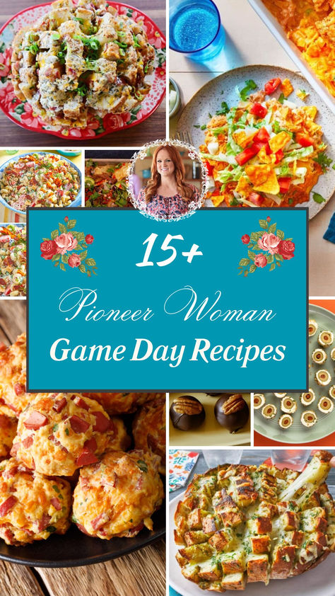 15+ Pioneer Woman Game Day Recipes Pioneer Woman Taco Salad, Pioneer Woman Fall Recipes, Pioneer Woman Appetizers, Game Day Recipes, Chicken Taco Salad, Sausage Balls, Chicken Taco, Pioneer Woman Recipes, Delicious Snacks