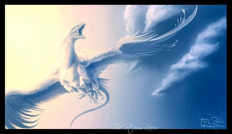 White Feathered Dragon Art, White Feathered Dragon, White Wyvern, Ice Dragon Art, White Japanese Dragon, White Dragon Art, Feathered Dragon, Two Steps From Hell, Ice Dragon