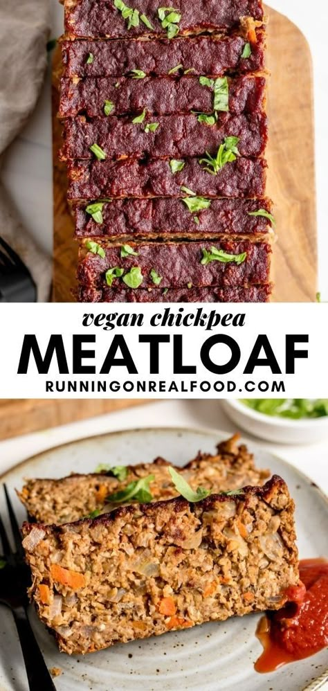 This vegan chickpea meatloaf is easy to make with simple ingredients and makes a wonderful vegetarian main for the holidays or family meals. Chickpea Loaf Vegan, Chickpea Meatloaf, Meatless Meatloaf, 2023 Meals, Chickpea Vegan, Vegetarian Meatloaf, Grain Dishes, Seasoned Chickpeas, Nut Roast