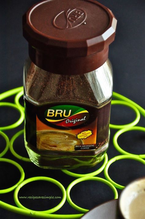 Bru Coffee   How to make instant Bru Coffee Bru Coffee Recipe, Bru Coffee, Indian Coffee, Children Sketch, Food O, Food Names, Coffee Powder, Cold Coffee, Coffee Filter