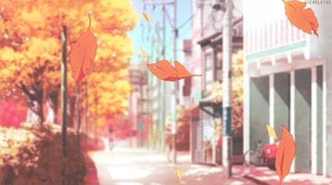 Falling Gif, Fall Anime, Gif Background, Anime Places, Scenery Background, Banner Gif, Anime Gifs, Aesthetic Fall, Anime Gifts