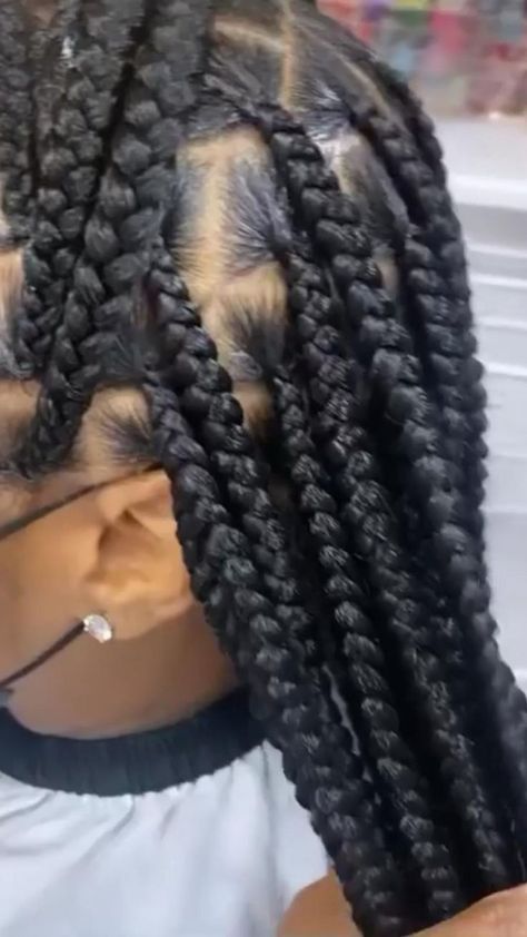 Pin on glam doll Hair Styles Box Braids, Braids Hairstyles For Black Women, Protective Style Braids, Big Box Braids, Big Box Braids Hairstyles, Feed In Braids Hairstyles, Faux Locs Hairstyles, Box Braids Hairstyles For Black Women, Cute Braided Hairstyles