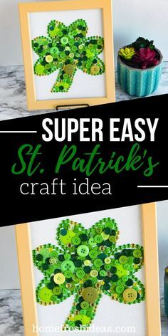 Painted Shamrocks, Diy St Patrick's Day Crafts, Button Crafts For Kids, Shamrock Craft, St. Patrick's Day Diy, Saint Patricks Day Art, Nursing Home Activities, March Crafts, St Patricks Crafts