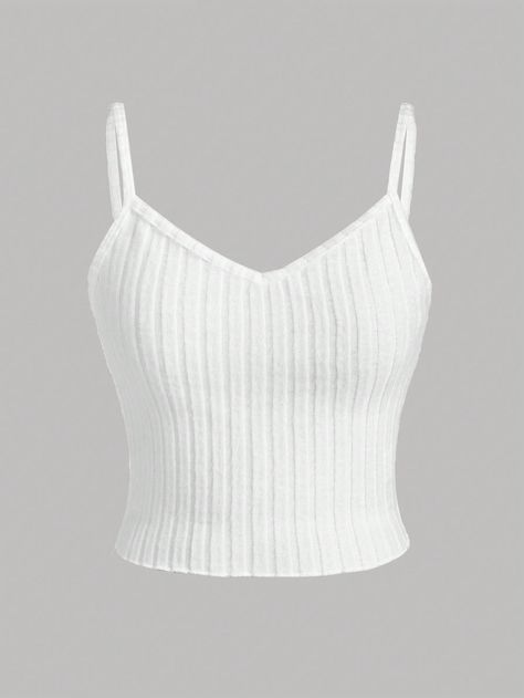 SHEIN Teen Girl Solid Color Ribbed Knit Tank TopI discovered amazing products on SHEIN.com, come check them out! Teen Crop Tops, Ribbed Knit Tank Top, Tanktop Girl, Knit Tank Top, Tween Outfits, Tank Girl, Really Cute Outfits, Knit Tank