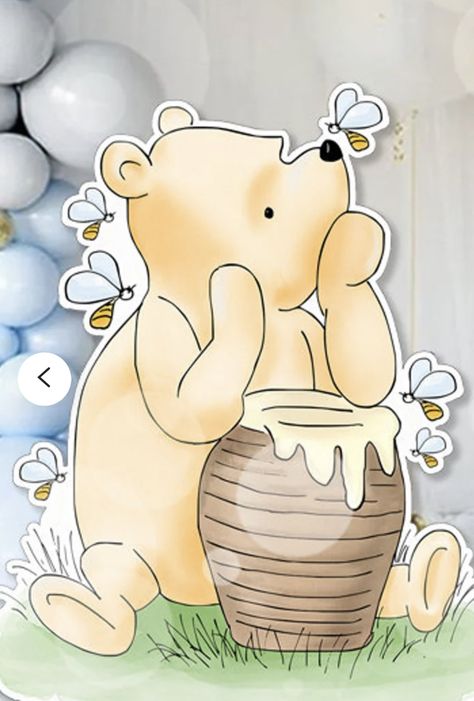 Winnie The Pooh Background, Baby Shower Lunch, Pooh Bebe, Bee Baby Shower Decoration, Winnie Poo, Luxury Baby Shower, Christening Decorations, Winnie The Pooh Cake, Pastel Baby Shower