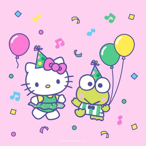 Hello Kitty on Twitter: "Happy birthday to the most bubbly friend, Keroppi! 🎂💚 https://t.co/a38k3E2v1H" / Twitter Disney Mural, Hello Kitty Birthday Theme, Hello Kitty Costume, Hello Kitty Decorations, Valentine Art Projects, Hello Kitty Imagenes, Hello Kitty Birthday Party, Happy Birthday Wallpaper, Happy Birthday Template