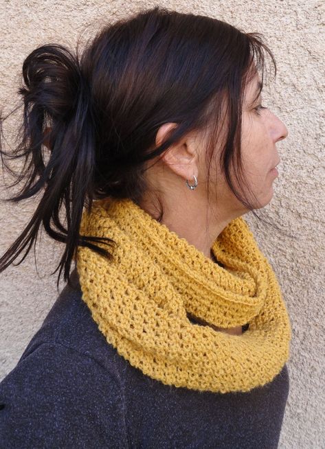 Crochet Snood, Crochet Scarf, Knitted Scarf, Crochet