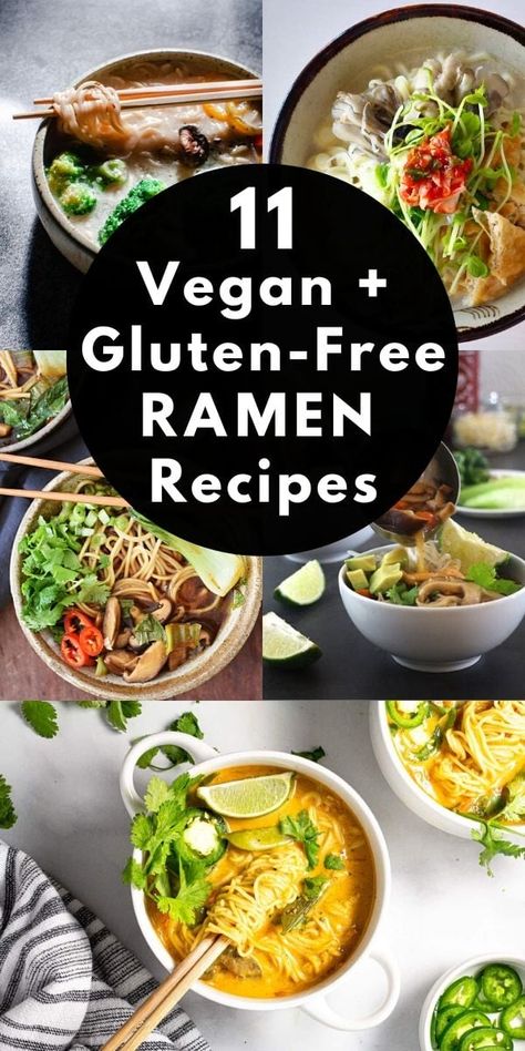 Gluten Free Ramen Noodles, Ramen Vegan, Vegan Ramen Recipes, Vegan Noodles Recipes, Ramen Soup Recipes, Gluten Free Ramen, Vegetarian Ramen, Healthy Asian Recipes, Homemade Ramen