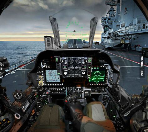 The Inside of a Fighter Jet - 9GAG British Aircraft Carrier, Hms Ark Royal, British Aerospace, F1 Wallpaper Hd, British Aircraft, Military Jets, F 35, Flight Simulator, Fighter Pilot