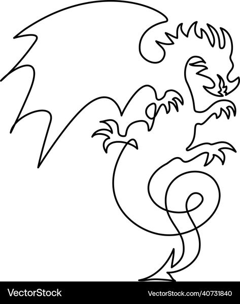 Dragon Flying, Line Vector, Drawing Vector, One Line Drawing, Transparent Png, Line Drawing, Png Images, Adobe Illustrator, Vector Images