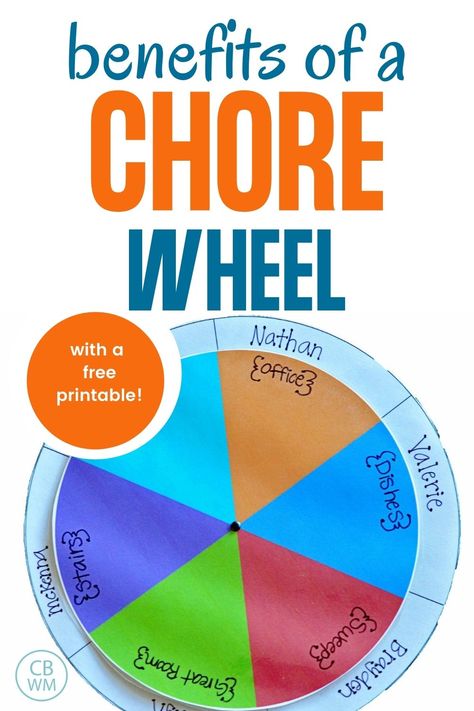 Benefits of Using a Chore Wheel (Free Printable!) A chore wheel is a great way to organize chores for your kids and family. Find out how to use one and get a free printable! This is a great tool to get kids to do chores without being reminded to do so. Chore Wheel For Kids, Chore Wheel For Family, Chore Wheel, Weekly Chore List, Babywise Schedule, Chores For Kids By Age, Child Development Stages, Potty Training Help, Family Organization