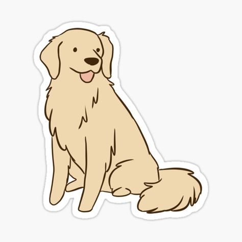 Golden Retriever Stickers for Sale | Redbubble Golden Retriever Sketch, Cartoon Golden Retriever, Golden Retriever Doodle, Golden Retriever Cartoon, Golden Retriever Illustration, Golden Retriever Drawing, Cartoon Dog Drawing, Perros Golden Retriever, English Golden Retrievers