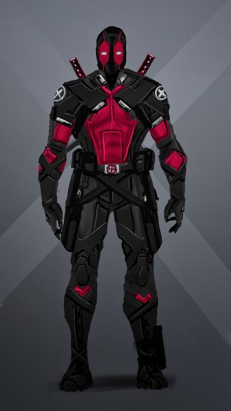 Deadpool Redesign, Robin Redesign Suit, Spiderman Black Suit Redesign, Deadpool Redesign Art, Deadpool Concept Art, Daredevil Redesign Art, Deadpool Concept Art Suit, Deadpool Suit, Batman And Robin Cartoon