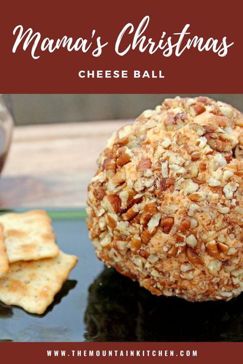 Cheeseball Christmas, Cheddar Cheese Ball Recipes, Christmas Cheese Ball, Cheese Log Recipes, Favorite Party Appetizers, Cheese Ball Recipes Easy, Cheddar Cheese Ball, Cream Cheese Ball, Mountain Kitchen