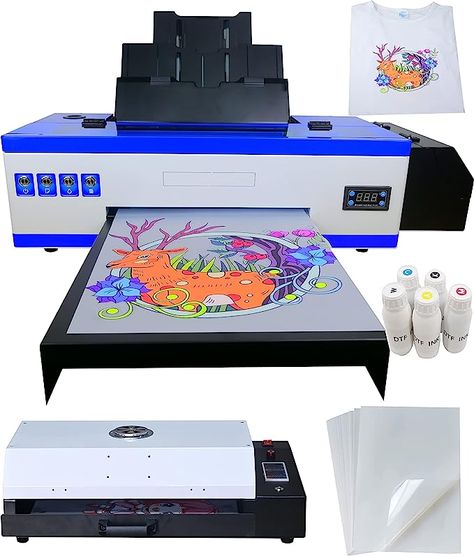 PUNEHOD A3 L1800 T-Shirt Transfer Printer with White Ink Circulatory for DIY Direct Print T-Shirts, Hoodie,Fabrics (DTF Printer + Oven) Dtf Printers, T Shirt Printer, Best Printers, Printer Ink Cartridges, Dtf Printer, Hoodie Fabric, Handmade Sellers, T Shirt Transfers, Heat Press Machine