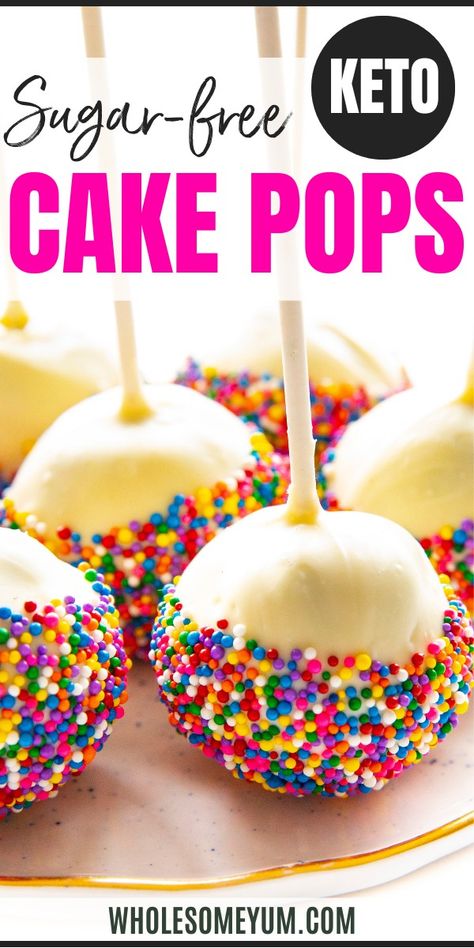 Sugar-free Keto Cake Pops Low Carb Cake Pops, Low Calorie Cake Pops, Paleo Cake Pops, Keto Cake Pops, Protein Cake Pops, Healthy Cake Pops, Gluten Free Cake Pops, Keto Birthday, Low Sugar Cakes