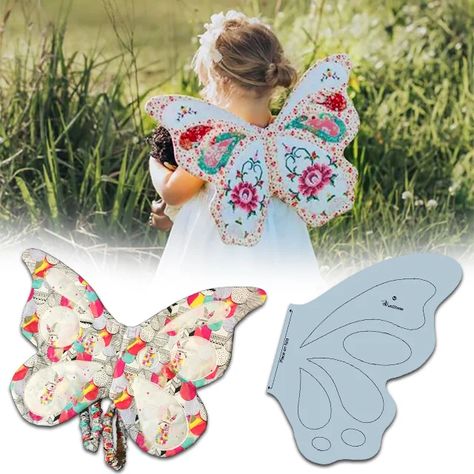 DIY Butterfly Wings Templates - Include Tutorial Diy Fabric Butterfly Wings, Diy Butterfly Wings, Fabric Butterfly Wings, Butterfly Wings Diy, Quilted Butterfly, Whimsical Butterfly, Diy Wings, Diy Costumes Kids, Costumes Kids