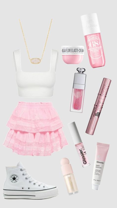 Shuffle Fits, Preppy Outfits Aesthetic, Preppy Essentials, Preppy Outfits For School, Preppy Inspiration, Preppy Summer Outfits, Preppy Pink, Outfit Layout, Preppy Girl