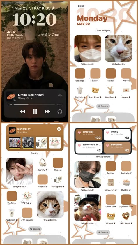 Seungmin Phone Layout, Lee Know Phone Layout, Lee Know Homescreen Layout, K Pop Phone Layout, Skz Phone Theme, Hidden Kpop Wallpaper, Kpop Phone Theme, Iphone Aesthetic Organization, Kpop Homescreen