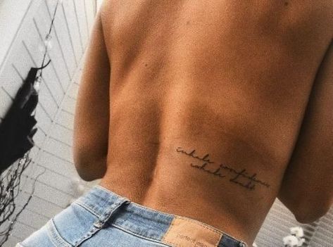 Cool Back Tattoos, Phrase Tattoos, Girl Back Tattoos, Hip Tattoos Women, Inspiration Tattoos, Classy Tattoos, Back Tattoo Women, Discreet Tattoos, Dainty Tattoos