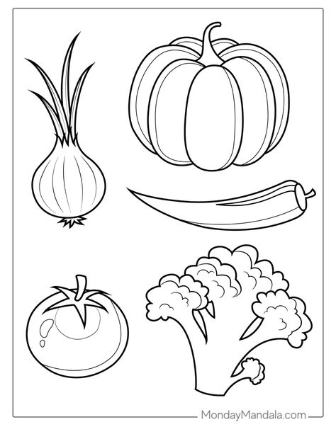 Vegetables Coloring Pages, Vegetable Coloring Pages, Vegetable Drawing, Free Kids Coloring Pages, Nutrition Chart, Bullet Journal Banner, Drawing Lessons For Kids, Printables Free Kids, Winter Vegetables