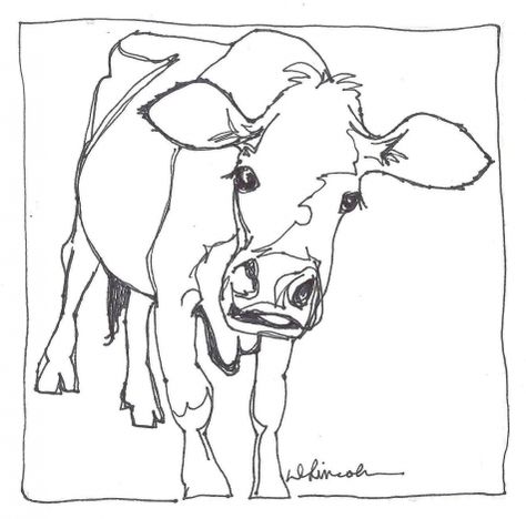 Aunt Abbey the Black Jersey Cow - continuous line drawing, painting by artist Debbie Grayson Lincoln Jersey Cow Tattoo, Debbie Grayson, Cow Sketch, Animal Line Drawings, Cow Tattoo, Cow Drawing, Jersey Cow, Drawing Examples, Simple Line Drawings