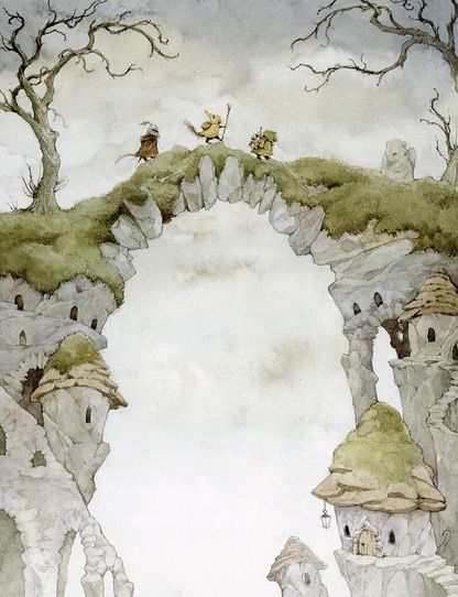 Tolkien Art, Stone Bridge, Fairytale Illustration, Fairytale Art, Childrens Illustrations, Children's Book Illustration, Watercolor And Ink, Book Illustration, Fantasy World