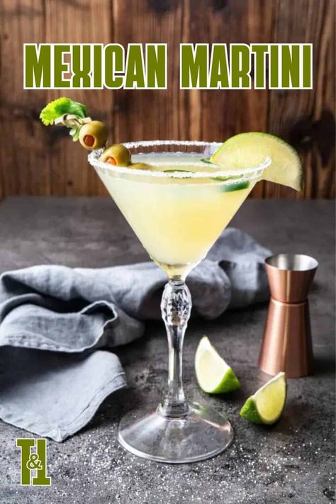 Mexican Martini Recipe (Texas Martini) - Twist and Toast Mexican Martini Recipe, Tequila Martini, Margarita Martini, Bartender Drinks Recipes, Best Tequila, Martini Recipe, Freshly Squeezed Orange Juice, Boozy Drinks, Brunch Cocktails