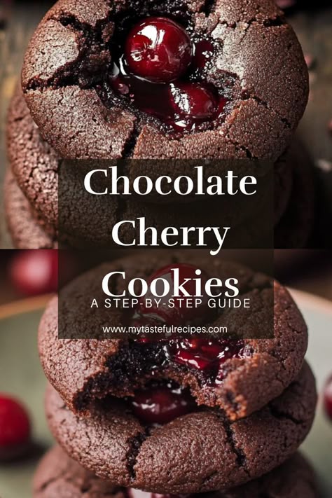 Treat yourself to these mouthwatering Chocolate Cherry Cookies! Soft, chewy, and bursting with flavor, they combine the rich taste of chocolate with the tartness of cherries for the perfect dessert! Chocolate Covered Cherries Cookies, Chocolate Cherry Cordial Cookies, Chocolate Cherry Christmas Cookies, Chocolate Covered Cherry Fudge, Chocolate Cherry Cookies Christmas, Buried Cherry Cookies, Double Chocolate Cherry Cookies, Choc Cherry Cookies, Black Forest Cookies Chocolate Cherry