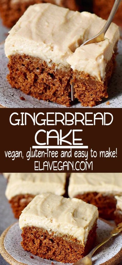 Gingerbread Cake Recipe, Vegan Gingerbread, Plant Based Desserts, Delicious Sweets, Vegan Cake Recipes, Cake Vegan, Cake Easy, Gingerbread Cake, Gluten Free Recipes Easy