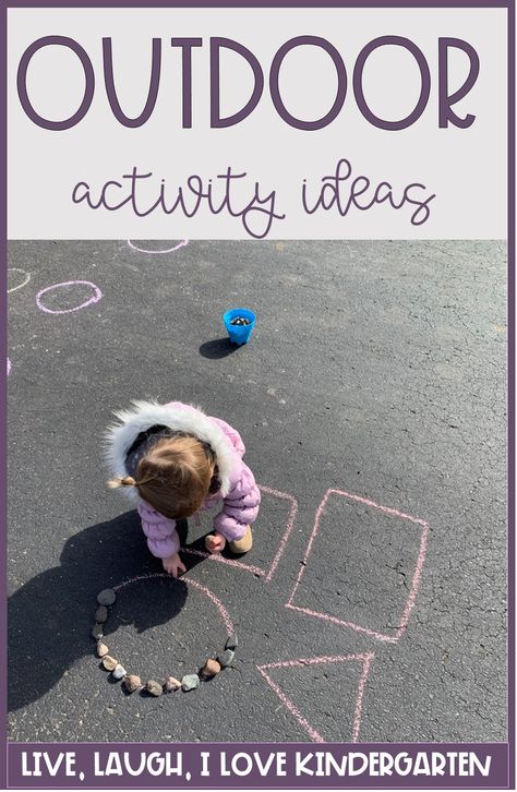 Childcare Activities Toddlers, Chalk Activities For Kids, Sidewalk Chalk Activities, Outdoor Games For Preschoolers, Outdoor Kindergarten, Preschool Outdoor Activities, Chalk Activities, Outdoor Activities For Toddlers, Outdoor Learning Activities