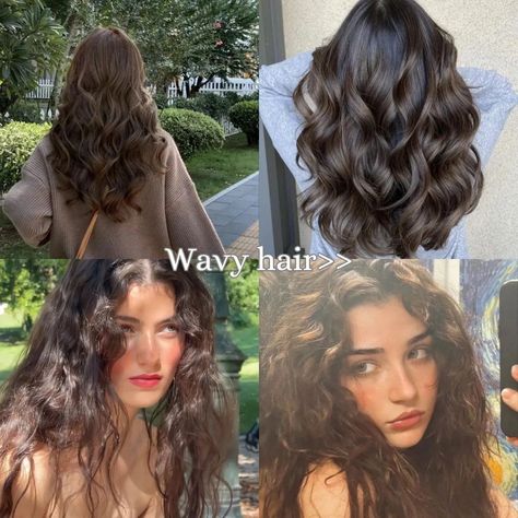 What's your hairtype?? #straighthair#wavyhair#curlyhair#coilyhair#aesthetics#pinterest#girls#layout#slefcare#selflove#haircare#hair Wavy Hair Aesthetic Girl, Styled Wavy Hair, How To Do Wavy Hair, Very Wavy Hair, Whats My Vibe, How To Get Long Hair, Wavy Hair Haircut, Styling Wavy Hair, Wavy Hair Aesthetic