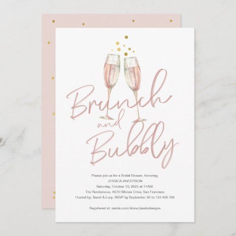 Trendy calligraphy brunch and bubbly bridal shower invitation Brunch And Bubbly Invitations, Wedding Shower Brunch, Bridal Shower Idea, Bridal Shower Luncheon, Bridal Shower Brunch Invitations, Pop The Bubbly, Brunch And Bubbly, Brunch Bubbly, Bachelorette Invitation