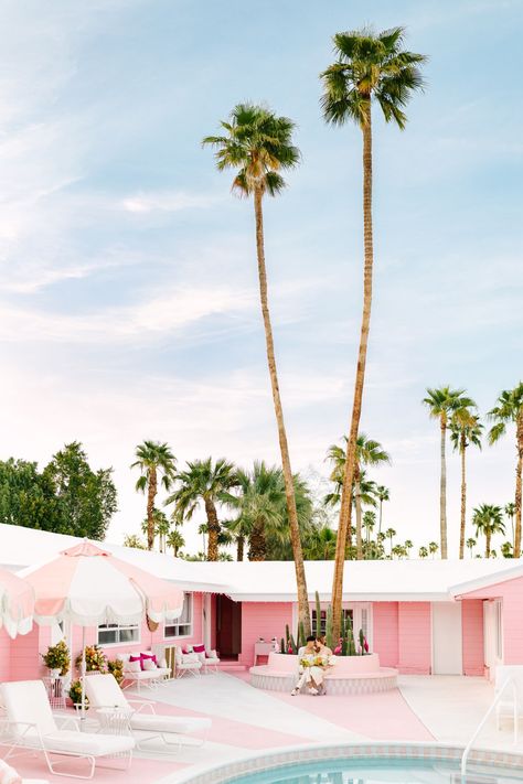 Elopements are, by definition, small-scale affairs. After all, the romantic part is that it’s just the two of you! But just because the guest list is small, it doesn’t mean that you can’t still do the MOST. See more of this colorful Palm Springs elopement here! Filipiniana Costume, Barbie Hotel, Palm Springs Pink, Trixie Motel, Downtown Palm Springs, Spring Architecture, Palm Springs Party, Chic Elopement, Old Hollywood Waves