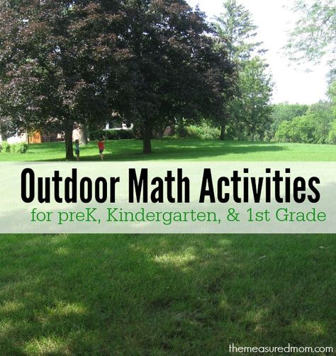 Looking for some outdoor math ideas? Here you'll find a variety of activities for kids in preschool, kindergarten, and first grade. Outdoor Math Games, Outdoor Math Activities, Outdoor Kindergarten, Maths In Nature, Planning School, Outdoor Learning Activities, Learn Math, Math Activities For Kids, Nature School