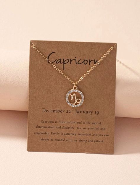 Capricorn Necklace, Aquarius Pendant, Simple Ear Cuff, Capricorn Zodiac Sign, Astrology Necklace, Zodiac Sign Necklace, Rhinestone Material, Capricorn Zodiac, 4 Girls