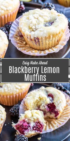 Blackberry Dessert Recipes, Lemon Muffin Recipes, Blackberry Muffin, Easy Make Ahead Breakfast, Blackberry Dessert, Blackberry Lemon, Blackberry Recipes, A Loaf Of Bread, Easy Brunch Recipes