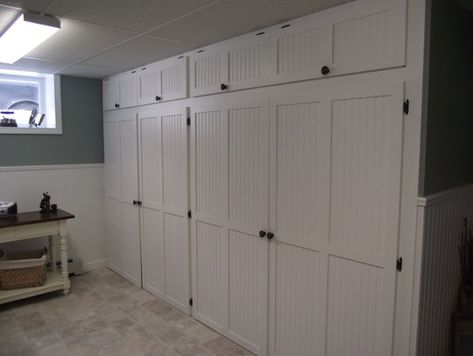 Basement Remodel  laundry room Basement Storage Closet, Basement Storage Cabinets, Basement Organization, Room Storage Diy, Basement Laundry Room, Basement Laundry, Laundry Room Renovation, Diy Basement, Basement Storage