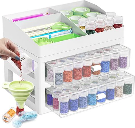 Diamond Painting Storage, Painting Storage, Hobby Storage, Diamond Painting Tools, Bead Bottle, Tool Rack, Bead Organization, Bead Storage, Painting Accessories