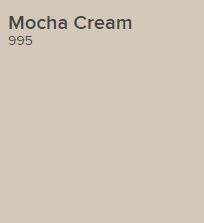 Mocha Cream - 995. This might make an attractive trim color with Susan Harter Muralpapers' Delft-True Blue scenic mural wallpaper. Coffee With Cream Paint Color, Mocha Cream Benjamin Moore, Benjamin Moore Mocha Cream, Mocha Cream Paint Color, Light Cream Taupe Paint, Behr White Mocha, Cream In My Coffee Paint, Mocha Paint Colors, Mocha Kitchen