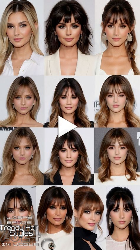 Straight Hair with Bangs: Ultimate Style Guide Bobbed Hairstyles With Fringe, Easy Trendy Hairstyles, Natural Curly Hair Cuts, Medium Hair Styles For Women, Haircuts For Medium Length Hair, Short Hair Images, Easy Hair Cuts, Ponytail Hairstyles Easy, Layered Haircuts For Medium Hair