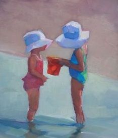 Painting People, Beach Painting, Daily Paintworks, Fine Art Gallery, Beach Art, Beach Scenes, Original Fine Art, Original Oil Painting, By The Sea