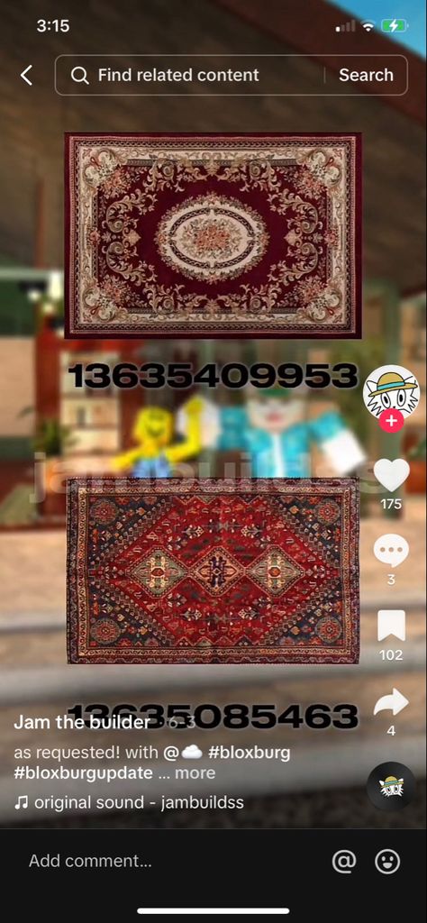 Custom Rug Decals Bloxburg, Bloxburg Christmas Rug Decal Codes, Carpet Code Bloxburg, Bloxburg Vintage Rug Decal, Rugs Decal Codes, Roblox Carpet Id Codes, Roblox Decals Rug, Rug Roblox Codes, Bloxburg Victorian Castle