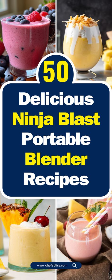 50+ Delicious Ninja Blast Portable Blender Recipes to Try Today! Ninja Blast Smoothie Recipes, Ninja Portable Blender Recipes, Ninja Blast Portable Blender Recipes, Ninja Blast Recipes, Portable Blender Recipes, Ninja Smoothie Recipes, Ninja Blender Recipes, Peanut Butter Banana Oats, Banana Oat Smoothie