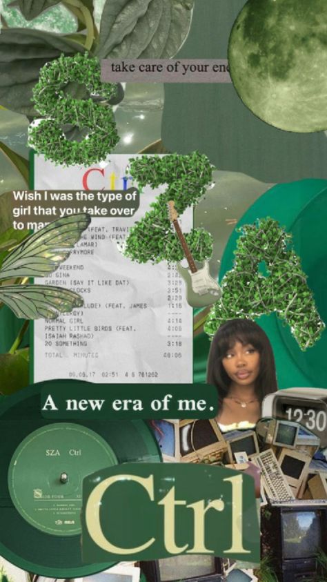 Sza Ctrl Aesthetic, Ctrl Aesthetic, Sos Sza, Sza Collage Wallpaper, Sza Collage, Feminine Wallpaper, Artist Wallpaper, Sza Singer, Sza Ctrl